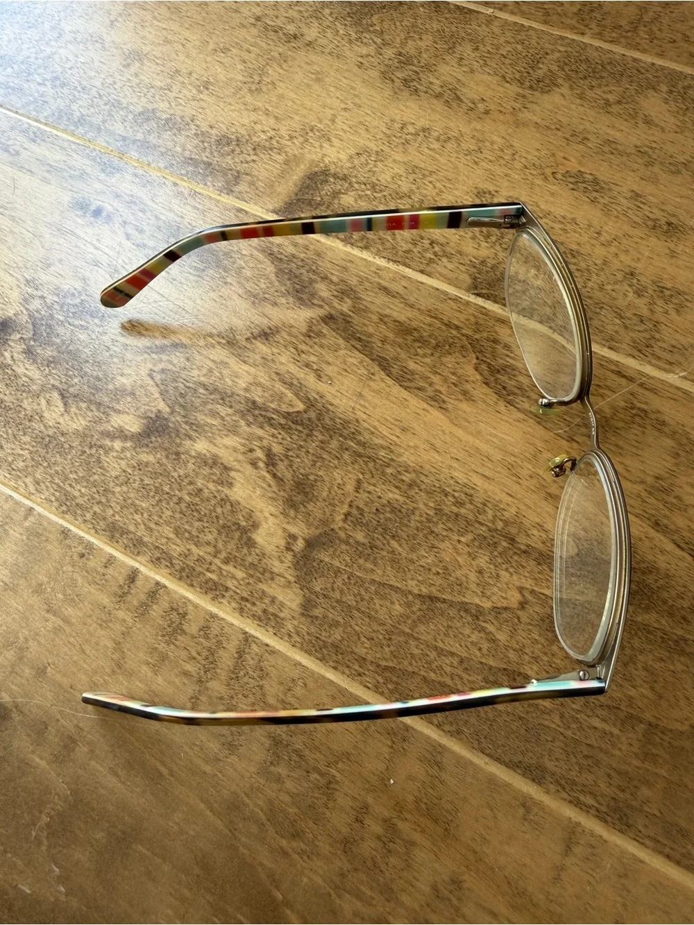 Kate Spade Shayla Black Frames with Multicolor Pastel Stripe Temples